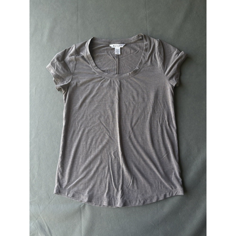 Athleta Shirt Womens XXSmall Gray Workout Top Gym Athletic Ladies